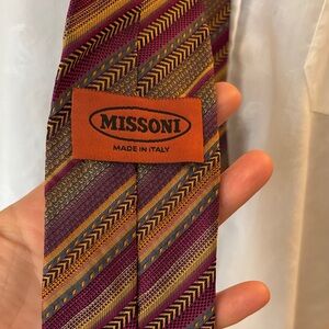 Missoni Burgundy and Gold Men's Tie